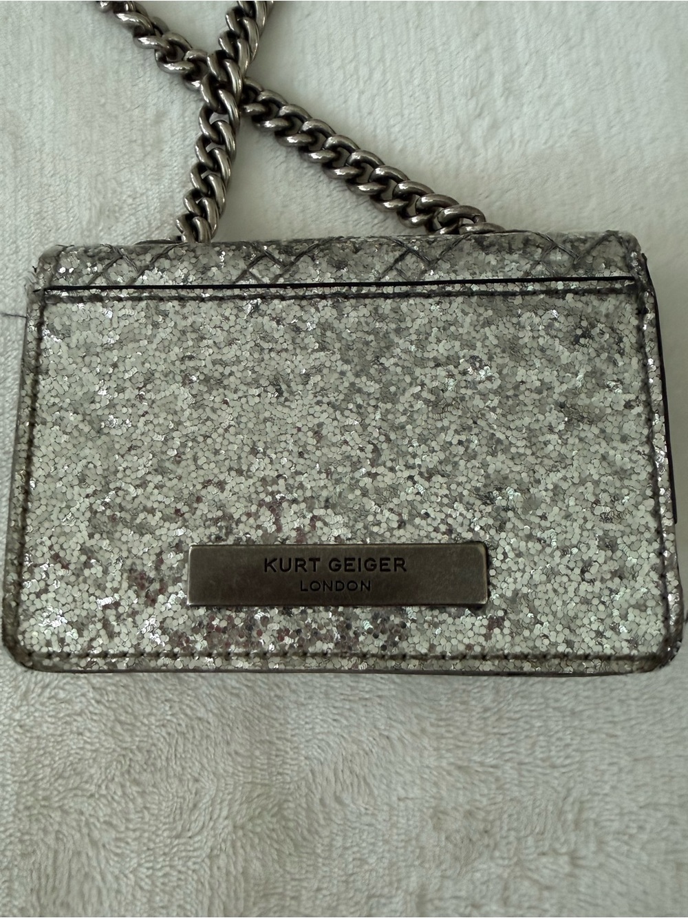 Kurt Geiger London Micro Kensington Bag silver glitter silver eagle head - Picture 4 of 5